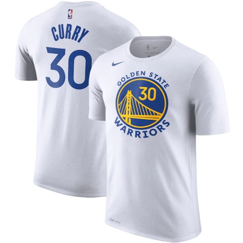 Men's Golden State Warriors Stephen Curry White Player Name & Number Performance T-Shirt