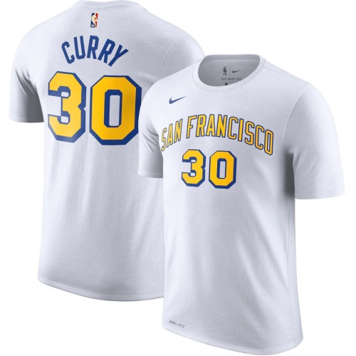 Men's Golden State Warriors Stephen Curry White Classic Name & Number T-Shirt