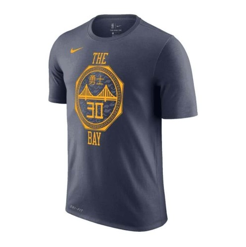 Men's Golden State Warriors Stephen Curry City Edition Navy Blue T-Shirt
