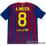 Barcelona 2011-2012 Iniesta Home Retro Jersey