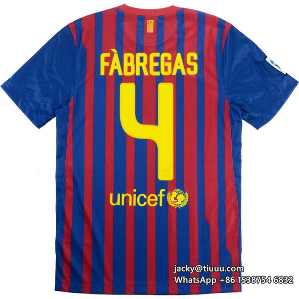 Barcelona 2011-2012 Fabregas Home Retro Jersey