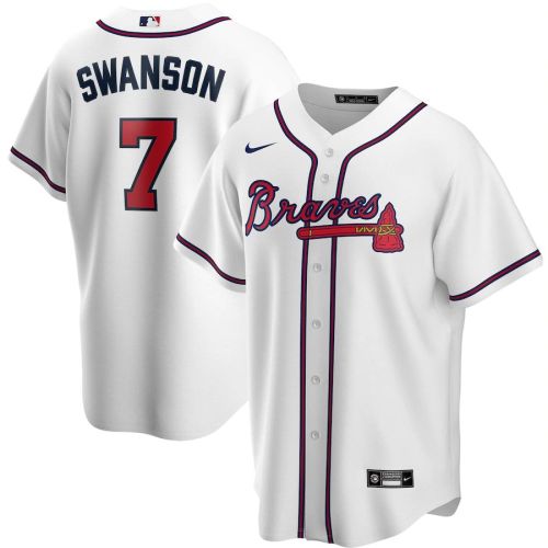 Men's Dansby Swanson White Home 2020 Player Team Jersey