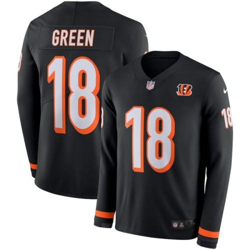 Men's A.J. Green Black Therma Long Sleeve Player Limited Team Jersey