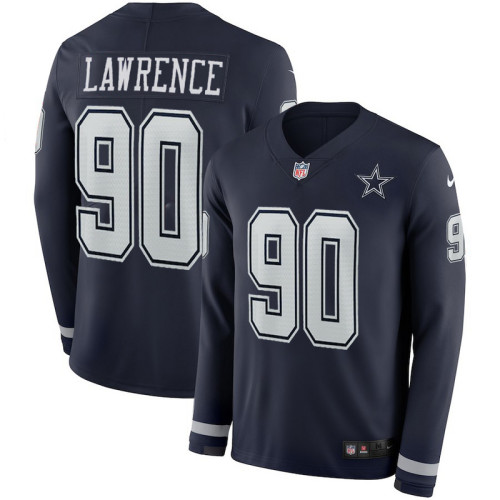 Men's Demarcus Lawrence Black Therma Long Sleeve Player Limited Team Jersey