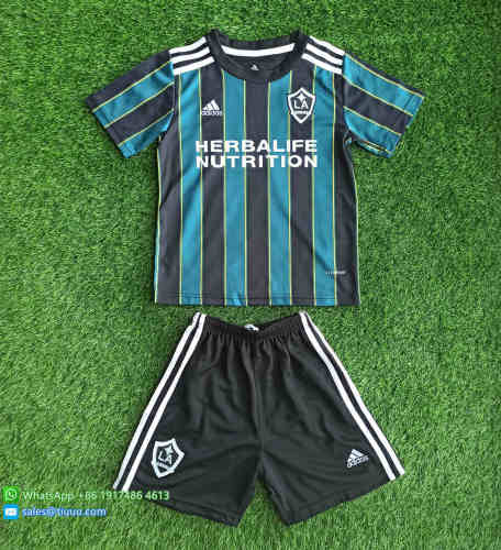 Kids Los Angeles Galaxy 2021 Away Soccer Jersey and Short Kit