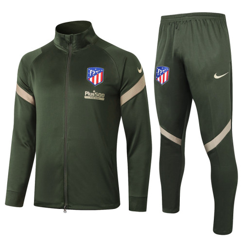Atletico Madrid 20/21 Jacket Tracksuit Army Green A407#