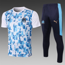 Olympique Marseille 20/21 Training Kit White and Blue C528#