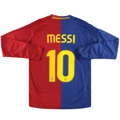 Barcelona 2008/2009 Home Retro L/S Jersey #10 Messi