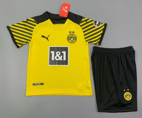 Kids Borussia Dortmund 21 22 Home Jersey And Short Kit Shootjerseys