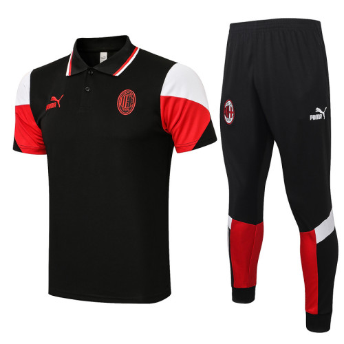 AC Milan 21/22 Pre-Match Polo Kit Black C673#