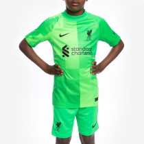 Kids Liverpool 21/22 Home Goalkeeper Jersey and Short Kit