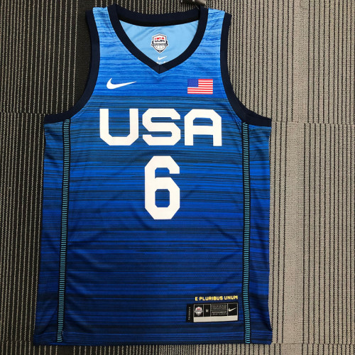 Thai Version Men's Damian Lillard Navy USA Basketball Player Jersey