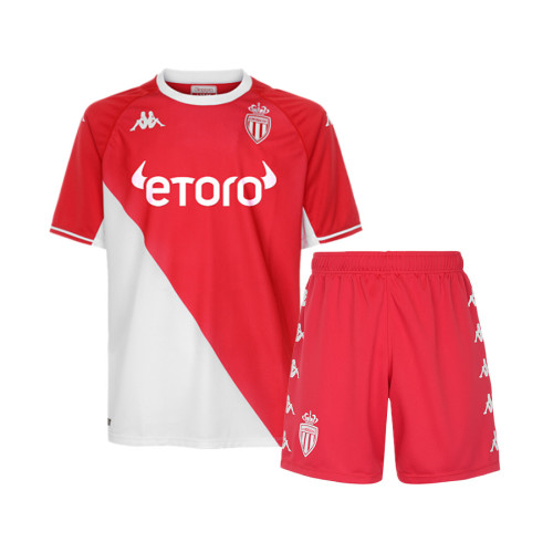 Kids AS Monaco 21/22 Home Jersey and Short Kit