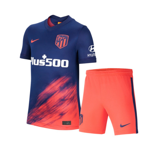 Kids Atletico Madrid 21/22 Away Jersey and Short Kit