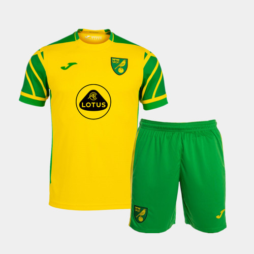Kids Norwich City 21/22 Home Jersey and Short Kit
