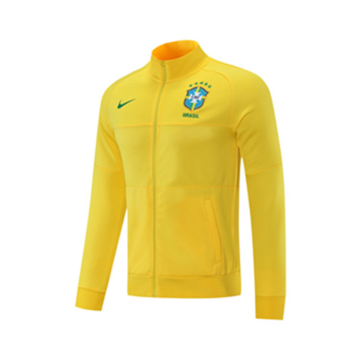 Brazil 21/22 Full-Zip Team Track Jacket Yellow CX78#