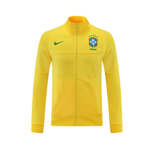 Brazil 21/22 Full-Zip Team Track Jacket Yellow CX78#