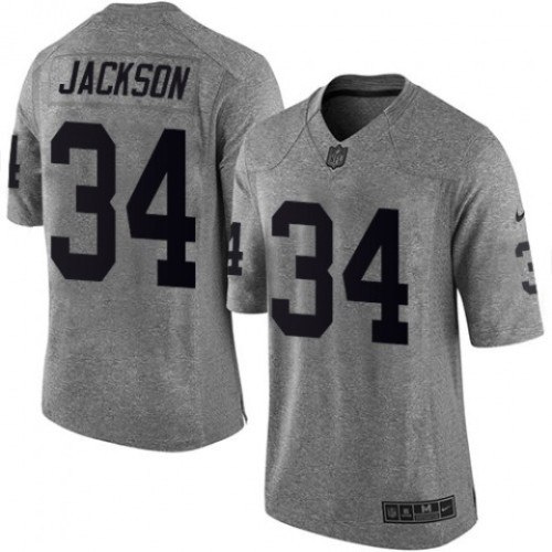 Men's Gray Bo Jackson Gridiron Limited Jersey