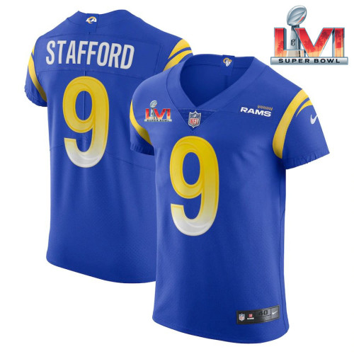 Men's Matthew Stafford Royal Vapor Super Bowl LVI Bound Elite Player Jersey