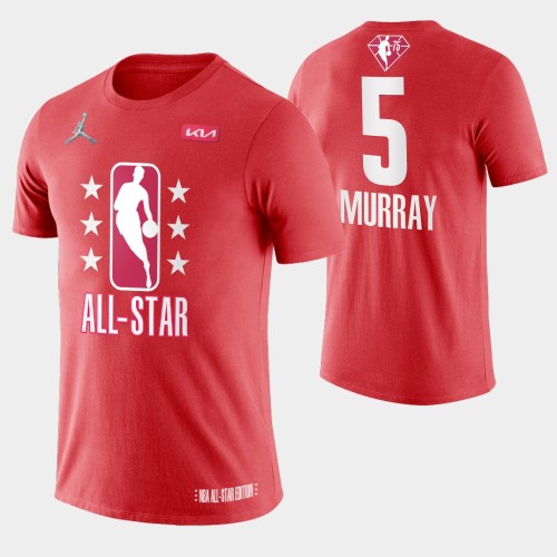 Adult Dejounte Murray Red 2022 All-Star Game Name & Number T-Shirt
