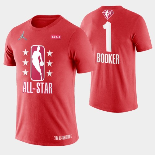 Adult Devin Booker Maroon 2022 All-Star Game Name & Number T-Shirt