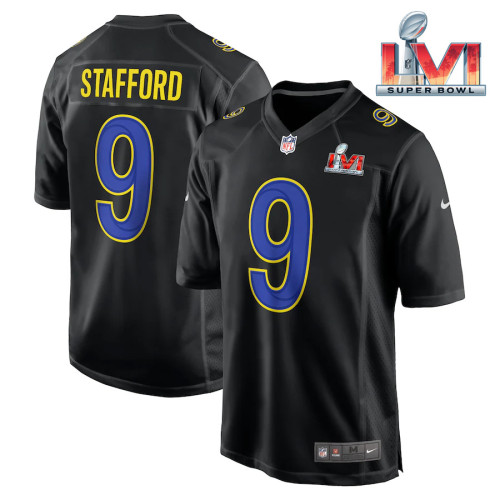 Men's Matthew Stafford Black Super Bowl LVI Bound Limited Fashion Jersey
