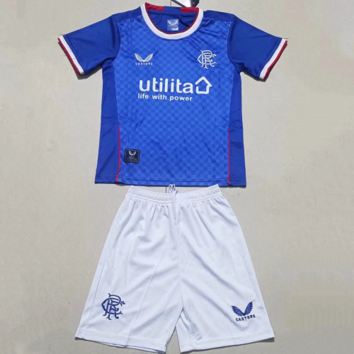 Kids Rangers 22/23 Home Jersey and Short Kit