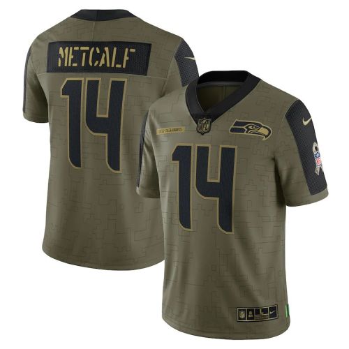 Men's DK Metcalf Olive 2021 Salute To Service Player Limited Team Jersey
