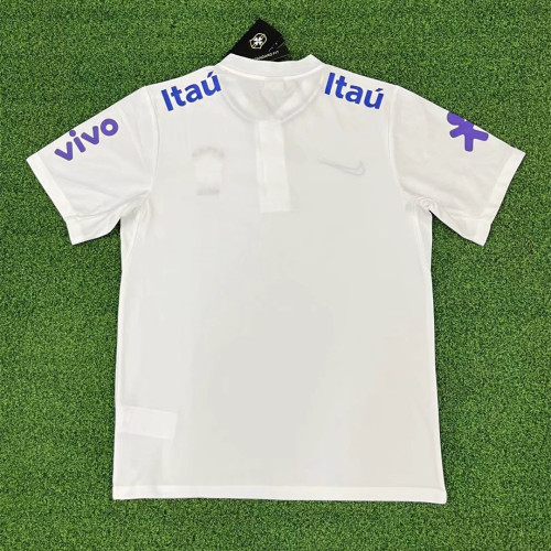 Brazil 2022 White Pre Match Polo Shirt