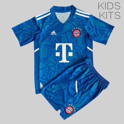 Kids Bayern Munich 22/23 Goalkeeper Jersey and Short Kit - Blue