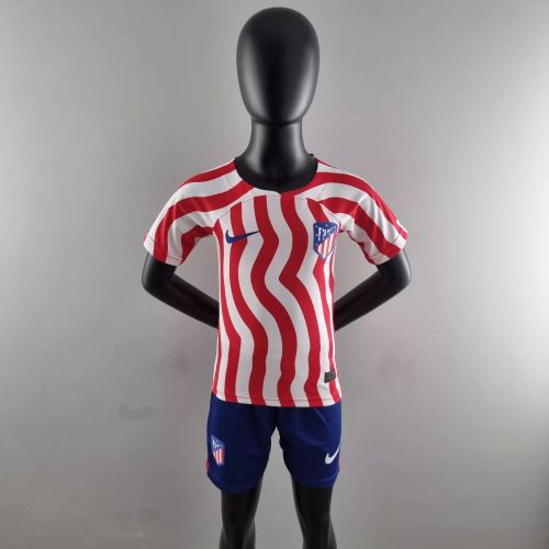 Kids Atletico Madrid 22/23 Home Jersey and Short Kit