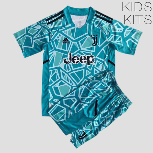 Kids Juventus 22/23 Goalkeeper Jersey and Short Kit