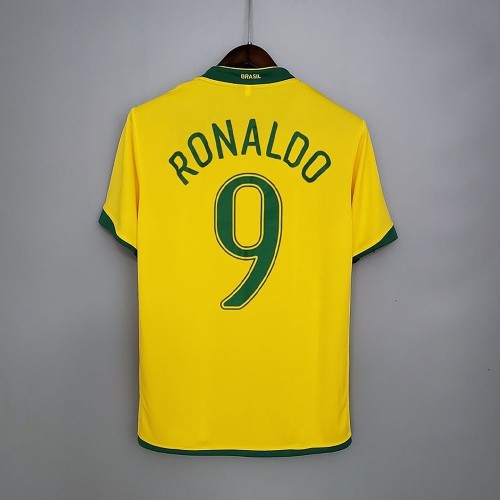 Brazil 2006 World Cup Home Retro Jersey #9 Ronaldo