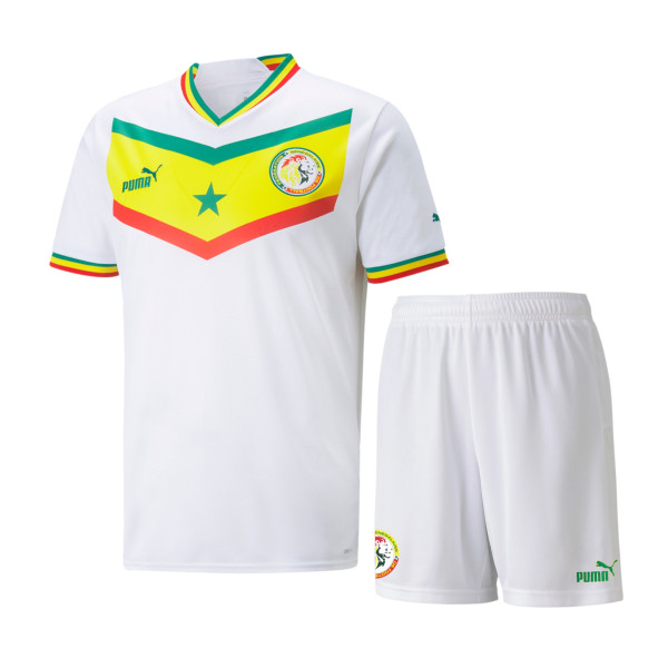 Kids Senegal 2022 World Cup Home Jersey and Short Kit