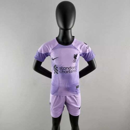 Kids Liverpool 22/23 Home Goalkeeper Jersey and Short Kit