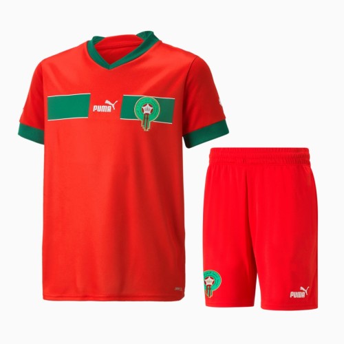 Kids Morocco 22/23 Home Jersey and Short Kit