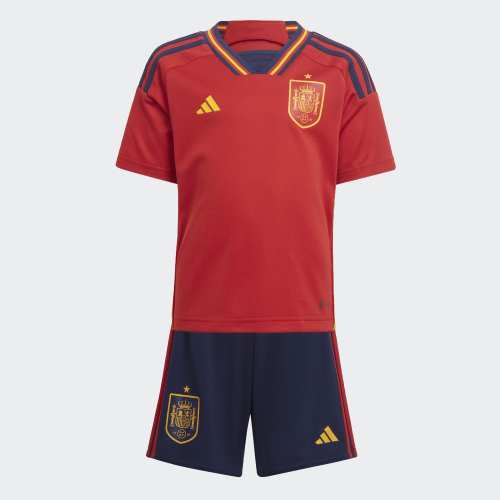 Kids Spain 2022 World Cup Home Jersey and Short Kit