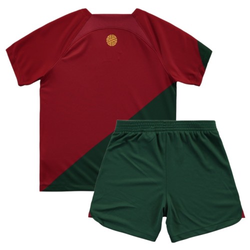 Kids Portugal 2022 Home Jersey and Short Kit