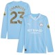 Thai Version Manchester City 23/24 Home Long Sleeve Jersey with Champions 23 printing