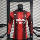Player Version AC Milan 23/24 Home Long Sleeve Authentic Jersey