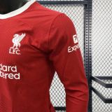 Player Version Liverpool 23/24 Home Long Sleeve Authentic Jersey