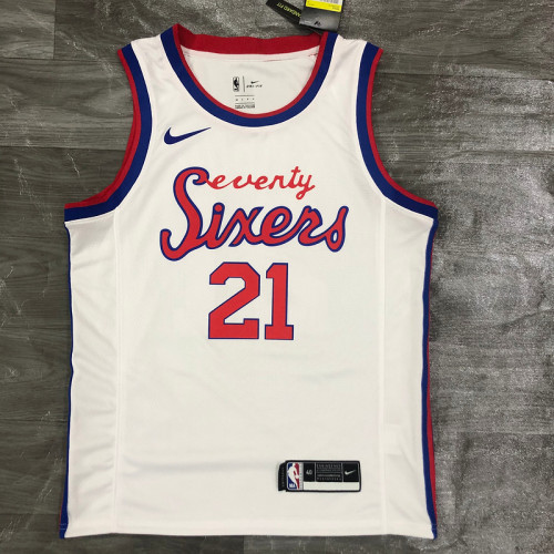 Men's Joel Embiid White Finished Swingman Player Jersey - Retro Classics Edition
