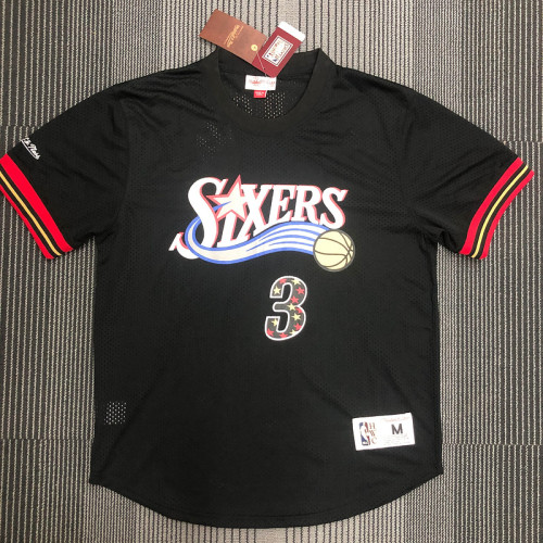 Allen Iverson Men's Black Player Jersey - Throwback Edition