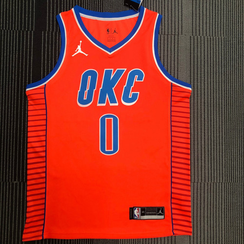 Russell Westbrook Men's Orange Swingman Team Jersey - Statement Edition
