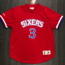 Allen Iverson Men's Red Player Jersey - Throwback Edition