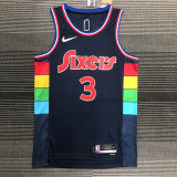 Men's Allen Iverson Black Team Jersey - 75th Anniversary City Edition
