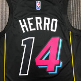 Men's Tyler Herro Black Team Jersey - 75th Anniversary City Edition