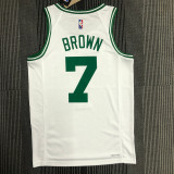 Men's Jaylen Brown White Team Jersey - 75th Anniversary Edition