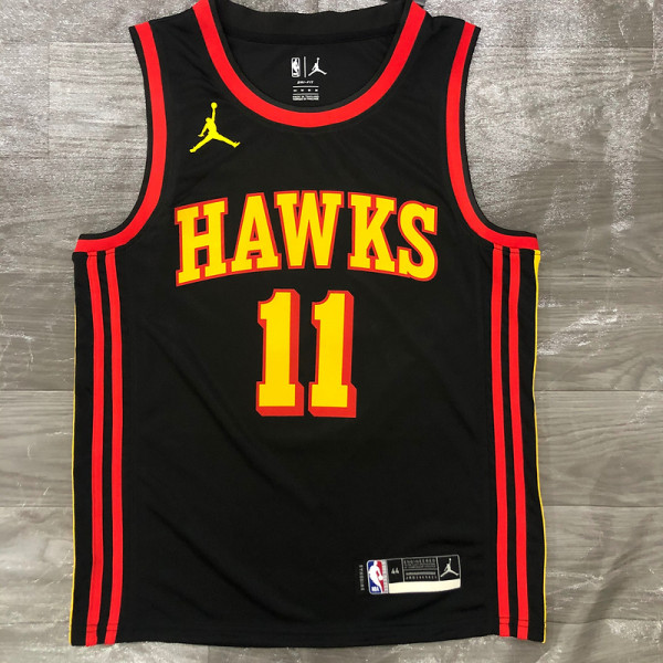 Men's Trae Young Black Swingman Player Jersey - Statement Edition