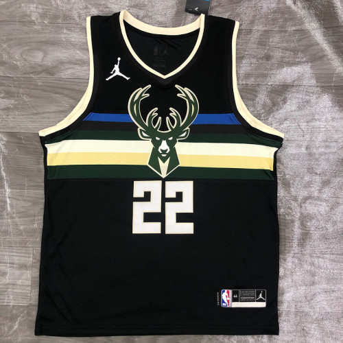 Men's Khris Middleton 2020-21 Black Swingman Jersey - Statement Edition